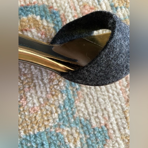 Marni Felt Wool Dark Grey Block Heel Sandals Size 37 - Picture 14 of 15